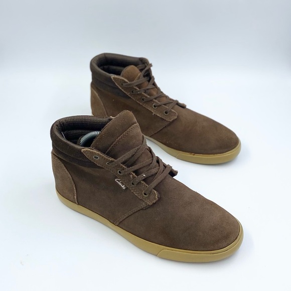 Clarks mid top suede sneakers men’s size 8.5 - Picture 3 of 6
